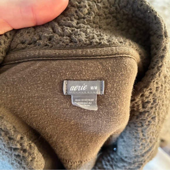 Aerie green Sherpa button snap pullover - Picture 6 of 6